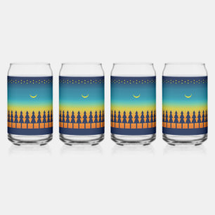 Vaso Con Forma De Lata Pinos del Atardecer del Suroeste Lunar