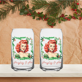 Vaso Con Forma De Lata Pinup de Navidades retro traviesos y bonitos