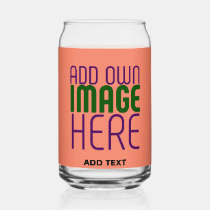 VASO CON FORMA DE LATA PLANTILLA DE TEXTO DE IMAGEN DE NARANJA DE CORAL E