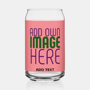 VASO CON FORMA DE LATA PLANTILLA DE TEXTO DE IMAGEN ROSA DE SALMÓN EDITAB