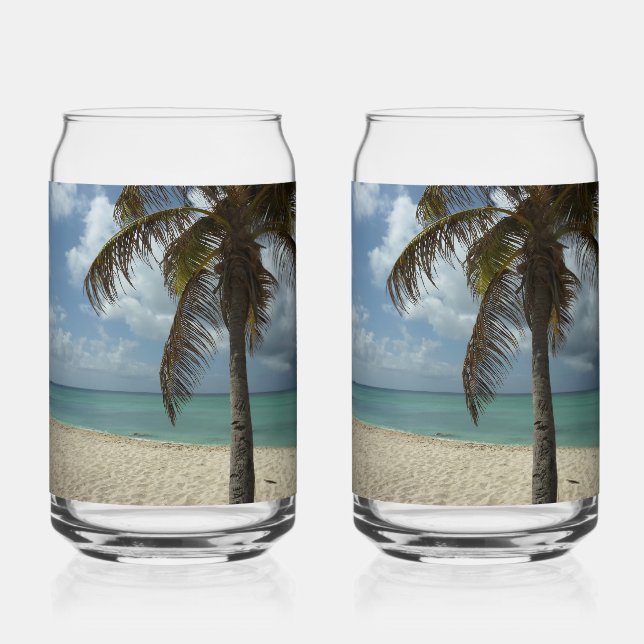 Vaso Con Forma De Lata Playa de Aruba I Bella Escena Natural (Anverso)