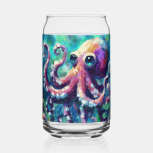 Vaso Con Forma De Lata Playa náutica costera del pulpo caprichoso