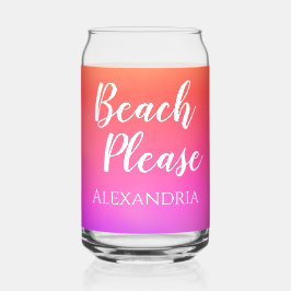 Vaso Con Forma De Lata Playa Personalizada Por Favor Naranja Rosa Ombre