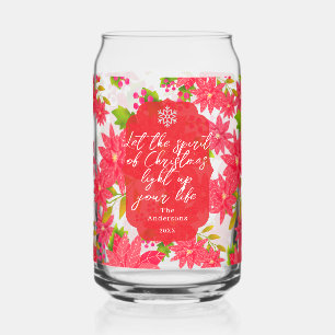 Vaso Con Forma De Lata Poinsettia Roja de Navidad