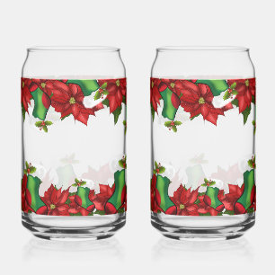 Vaso Con Forma De Lata Poinsettia y calcetines de Navidad Fiesta navide