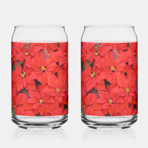Vaso Con Forma De Lata Poinsettias rojas I