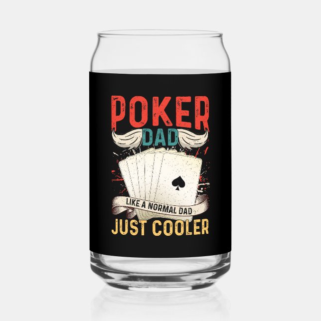 Vaso Con Forma De Lata Poker divertido Arte de palabras de papá (Anverso)