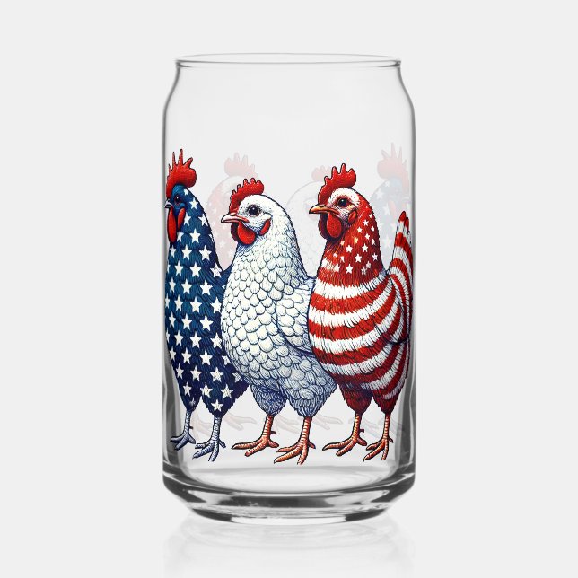 Vaso Con Forma De Lata Pollos patrióticos (Anverso)