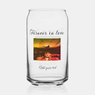Vaso Con Forma De Lata Por siempre enamorados añadir foto de pareja boda