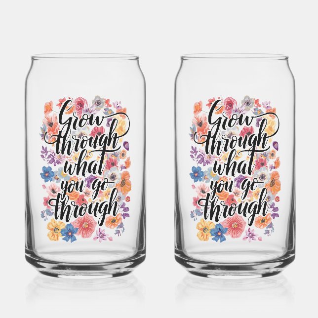 Vaso Con Forma De Lata Positive Growth and Motivation Typography (Anverso)