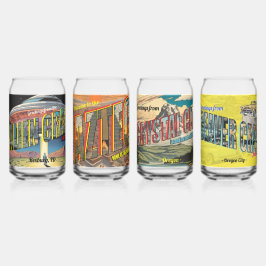 Vaso Con Forma De Lata Postales retro 4 set