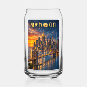 Vaso Con Forma De Lata Póster de viaje de la puesta de sol del cielo dora