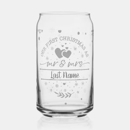 Vaso Con Forma De Lata Primera Navidad personalizada Sr. y Sra.