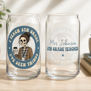 Vaso Con Forma De Lata Profesor Personalizado de 8º Grado Esqueleto Diver