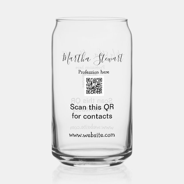 Vaso Con Forma De Lata Profession add QR code details website company bus (Anverso)