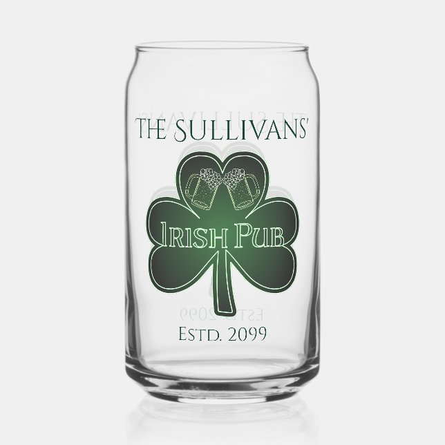 Vaso Con Forma De Lata Pub Irlandés Pint Beer Soda Can Glinkware (Anverso)