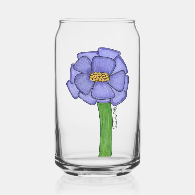 Vaso Con Forma De Lata Purple Square Flower (Anverso)