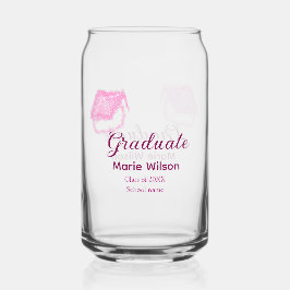Vaso Con Forma De Lata purpurina de graduación graduado rosa gorra añadir