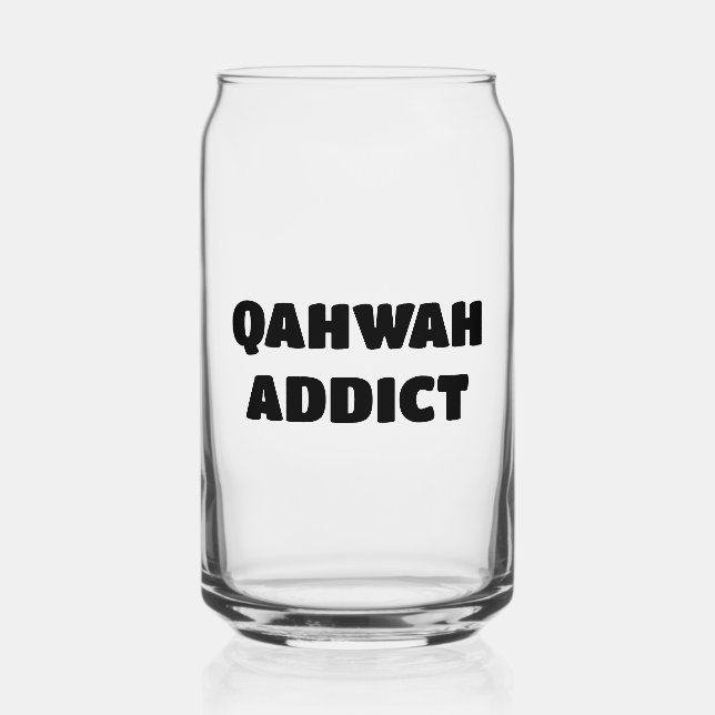 Vaso Con Forma De Lata Qahwah Addict Divertido árabe (Anverso)