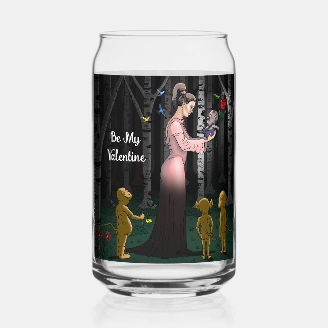 Vaso Con Forma De Lata Querida Princesa Sé Mi San Valentín (Anverso)