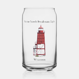 Vaso Con Forma De Lata Racine North Breakwater Light puede vidrio