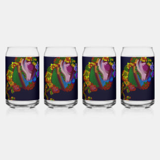 Vaso Con Forma De Lata Rainbow Colored Floral