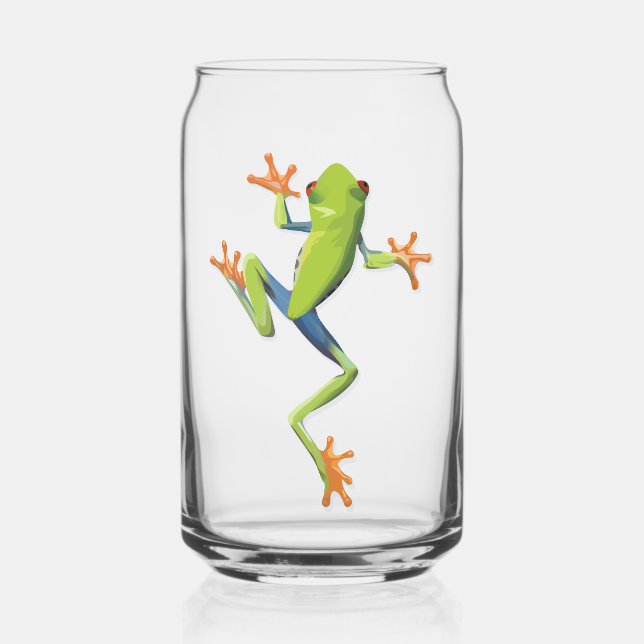 Vaso Con Forma De Lata Rana arbórea anfibia verde (Anverso)