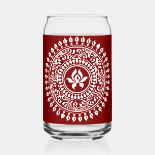 Vaso Con Forma De Lata Rangoli festivo rojo y blanco