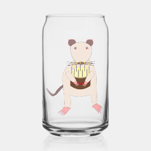 Vaso Con Forma De Lata Rata siamesa con pastel de cumpleaños