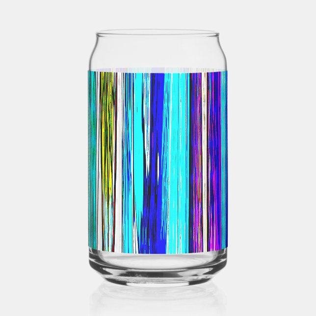 Vaso Con Forma De Lata Rayas abstractas azules 606 (Anverso)