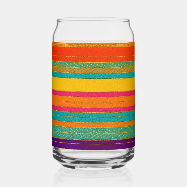 Vaso Con Forma De Lata Rayas Brillantes Retro MOD de los 60 (Anverso)