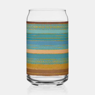 Vaso Con Forma De Lata Rayas Futuristas Atómicas De Estilo Mediocre Siglo