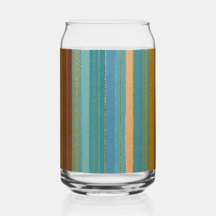 Vaso Con Forma De Lata Rayas Futuristas Atómicas De Estilo Mediocre Siglo