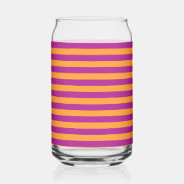 Vaso Con Forma De Lata Rayas Naranjas Moradas Patrón Continuo