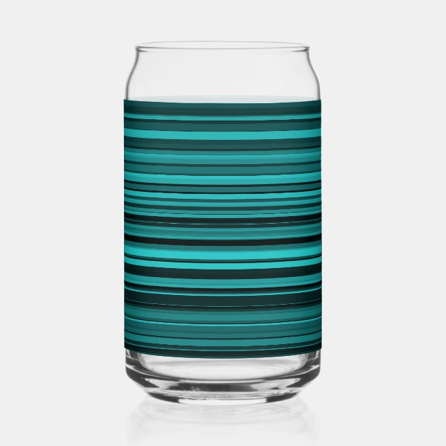 Vaso Con Forma De Lata Rayas negras verde azuladas (Anverso)