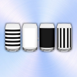 Vaso Con Forma De Lata Rayas simples en blanco y negro |