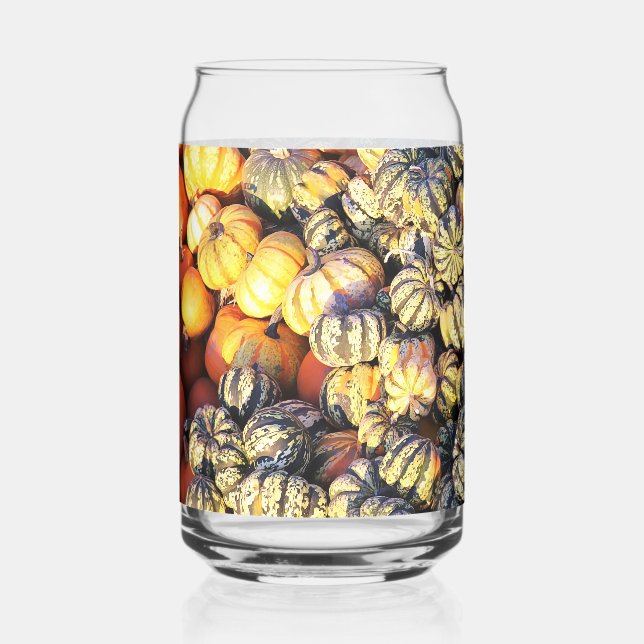 Vaso Con Forma De Lata Rayas y Calabazas (Anverso)