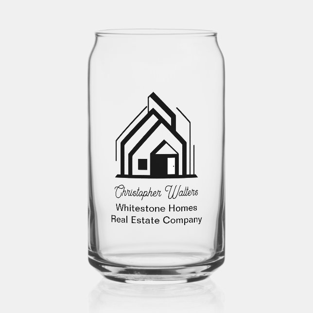 Vaso Con Forma De Lata Real Estate Company Customized Realtor Logo (Anverso)