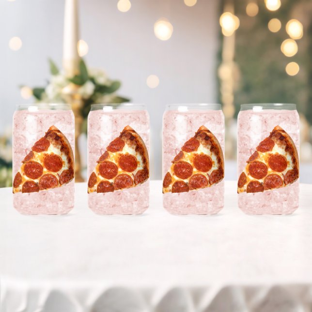 Vaso Con Forma De Lata rebanada de pizza de pepperoni clásica de Slippery (Insitu (Boda))