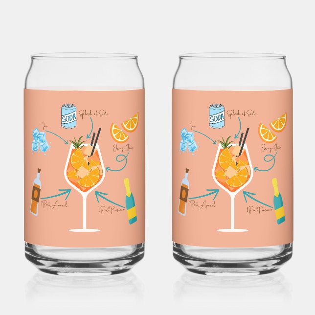 Vaso Con Forma De Lata Receta de Aperol (Anverso)