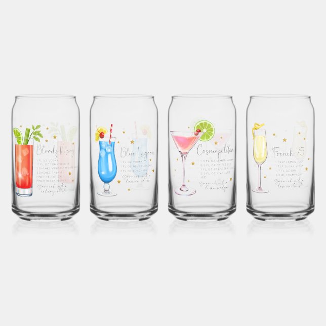 Vaso Con Forma De Lata Receta de cóctel Set 1 (Anverso)
