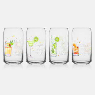 Vaso Con Forma De Lata Receta de cóctel Set 2