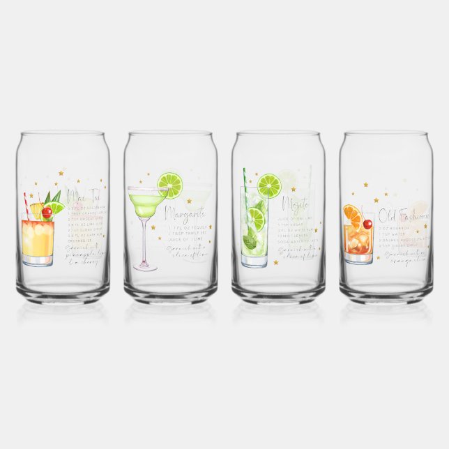 Vaso Con Forma De Lata Receta de cóctel Set 2 (Anverso)