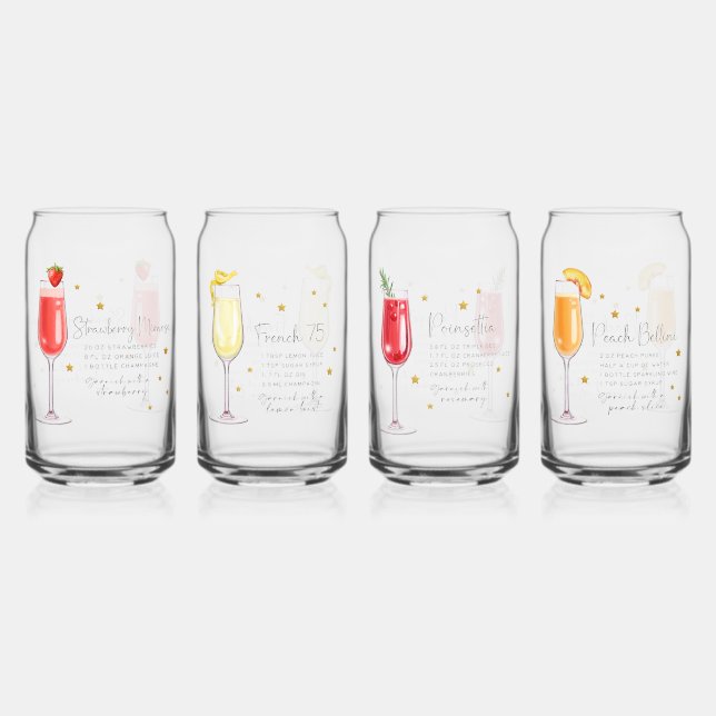 Vaso Con Forma De Lata Receta de cóctel Set 4 (Anverso)