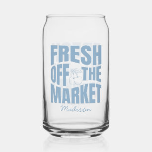 Vaso Con Forma De Lata Recién salido del mercado ducha nupcial azul capri