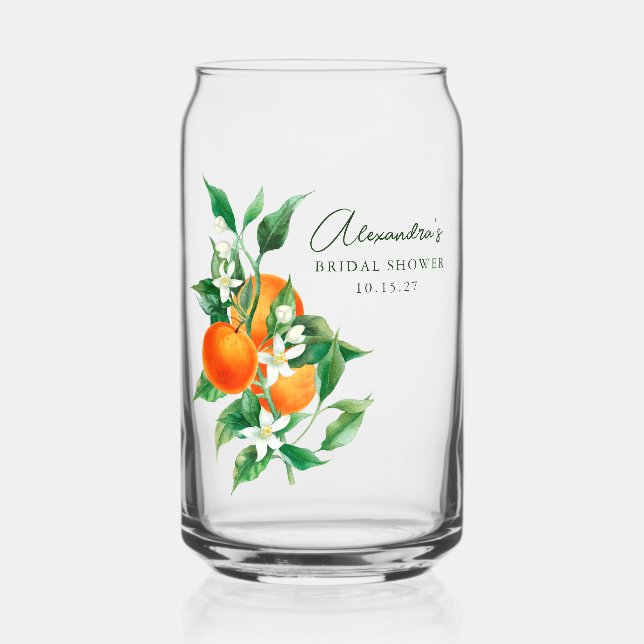 Vaso Con Forma De Lata Recuerdo de Naranja Personalizado para Despedida d (Anverso)