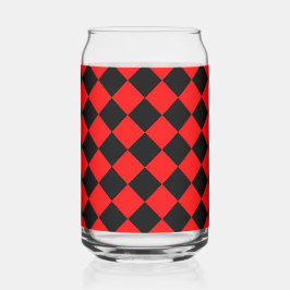 Vaso Con Forma De Lata Red Black Checker Diamond Pattern