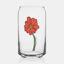 Vaso Con Forma De Lata Red Flower
