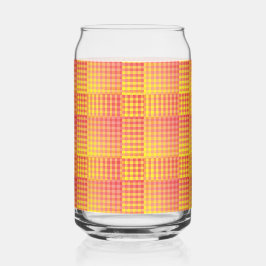 Vaso Con Forma De Lata Red Yellow Checker Abstract Pattern