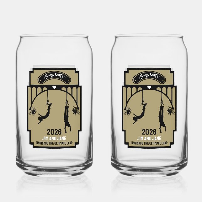 Vaso Con Forma De Lata Regalo de Boda de Salto de Bungee (Anverso)